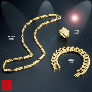 Bộ 03 COMBO ( Dây chuyền ống trúc - Nhẫn chữ phúc - Lắc tay ) Mạ vàng 24k công nghệ ITALY