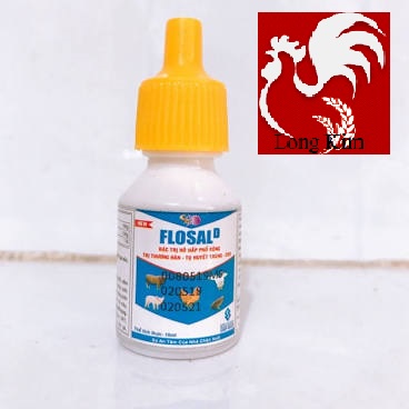 Hộp Flosal D 10 chai 10ml Gà khò khè, xỗ mũi, viêm phổi, thương hàn, CRD, tiêu chảy