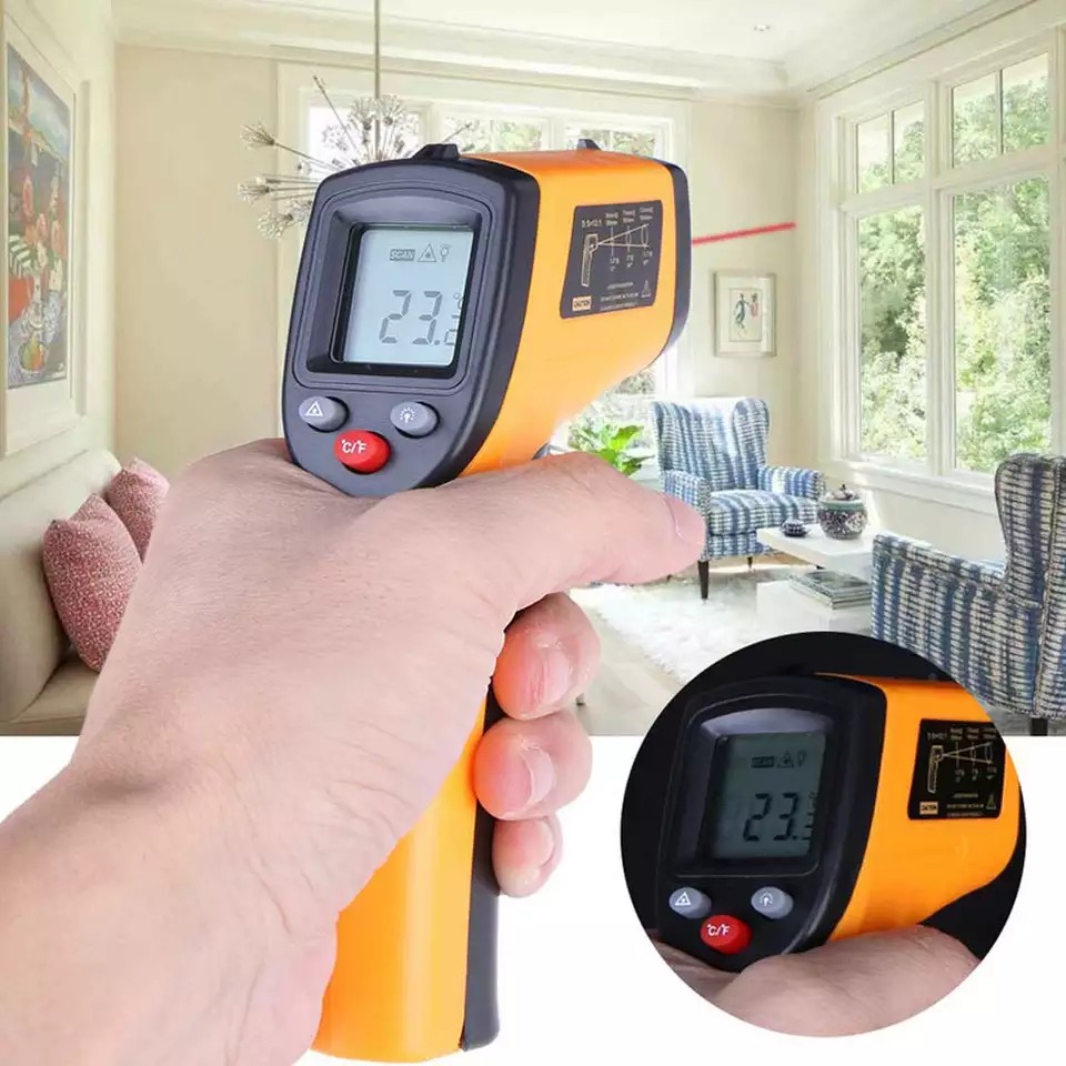 Súng Bắn Đo Nhiệt Độ INFRARED Dải Đo Từ -50 độ đến 400 độ