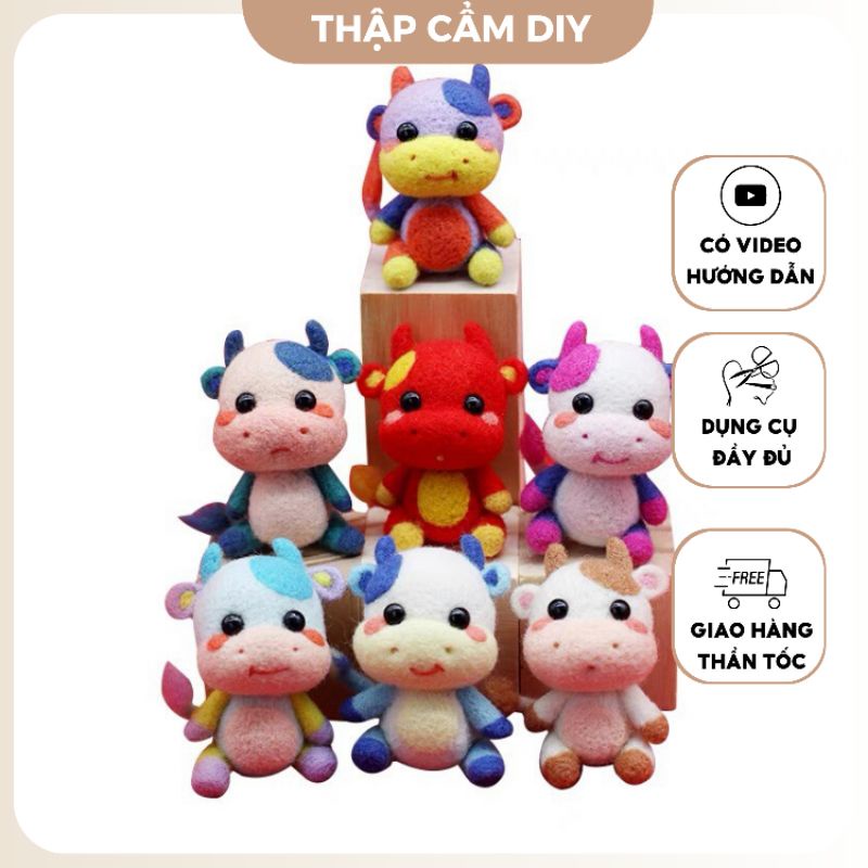 Len Chọc Handmade, Bộ Kit Len Chọc Bò Bướng Bỉnh