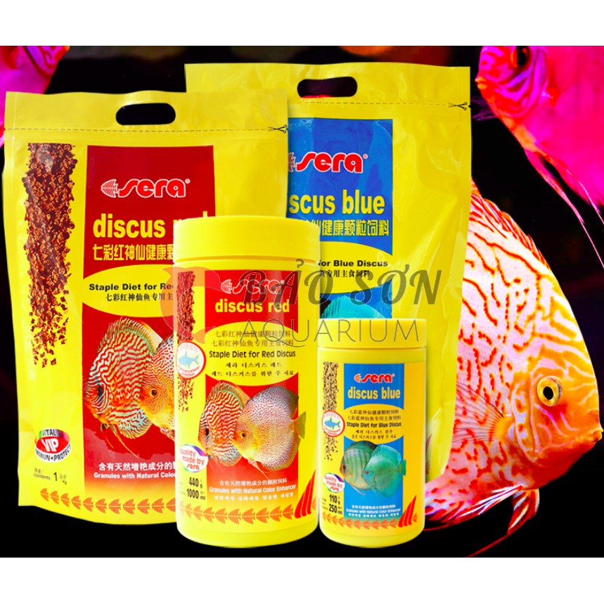 Thức ăn cá đĩa xanh  - Sera Discus Color Red/ Blue 116g 250ml của Đức