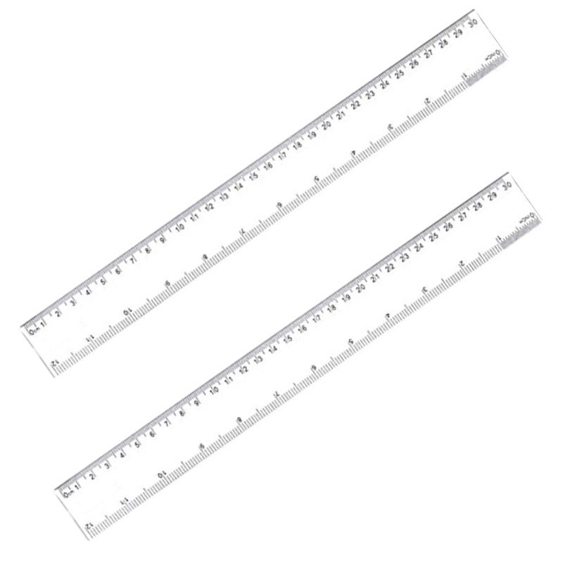 Set 2 Thước Đo Khoảng Cách 0-30cm Bằng Acrylic Trong Suốt Tiện Dụng