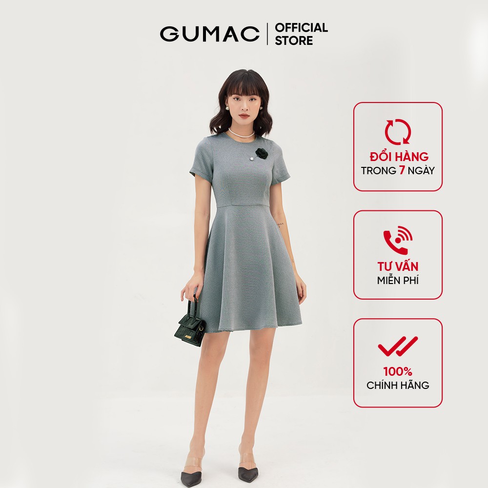 [Mã MABR07062 giảm 8% tối đa 50K đơn từ 249K] Đầm body nữ phối phụ kiện GUMAC thiết kế trẻ trung, cá tính màu xám DB391 | BigBuy360 - bigbuy360.vn