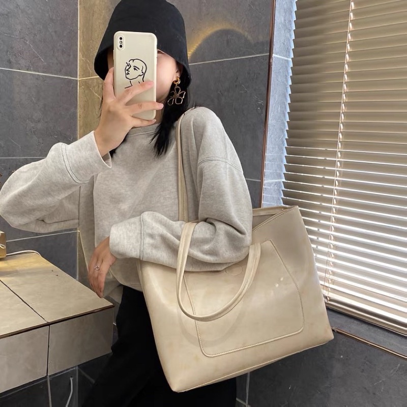 Túi tote công sở thời trang nữ đi làm rộng rãi, túi trống đi học đựng vừa khổ a4 laptop to