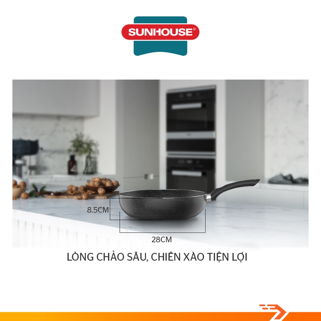 Chảo Sâu Lòng Đáy Từ Sunhouse 28cm SHS28MB - Hàng Chính Hãng