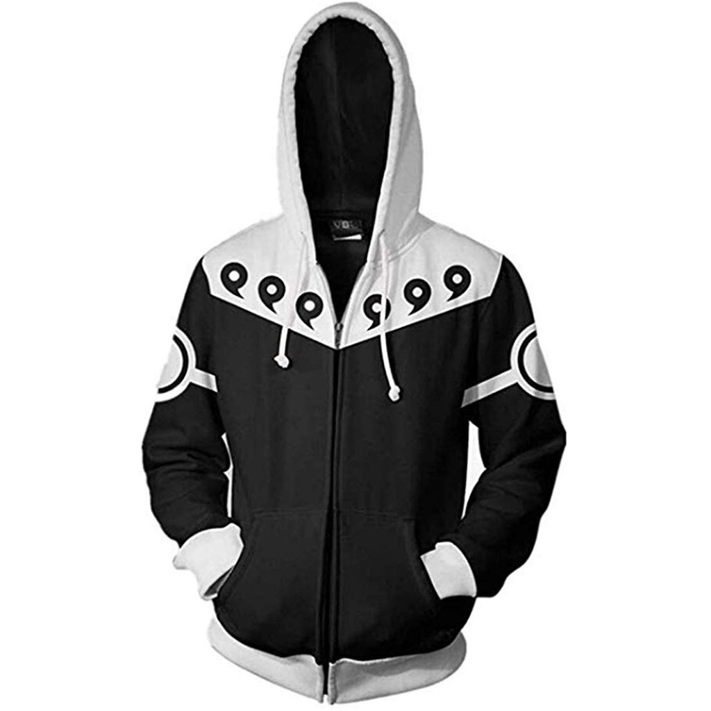 New 3D Anime Naruto Boruto Hoodie Men Naruto Tops Áo nỉ Casual Zipper Hoodie