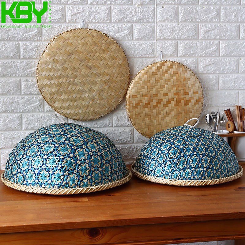 Lồng bàn tre hoa thị xanh - Lồng bàn mây tre đan - KBYbamboo
