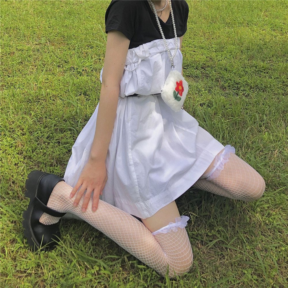 Tất Dài Qua Gối Phối Ren Phong Cách Lolita Nhật Bản