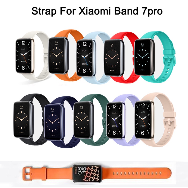Dây Đeo Thay Thế Chất Liệu TPU Silicone Nhiều Màu Sắc Cho Xiaomi Mi Band 7 Pro