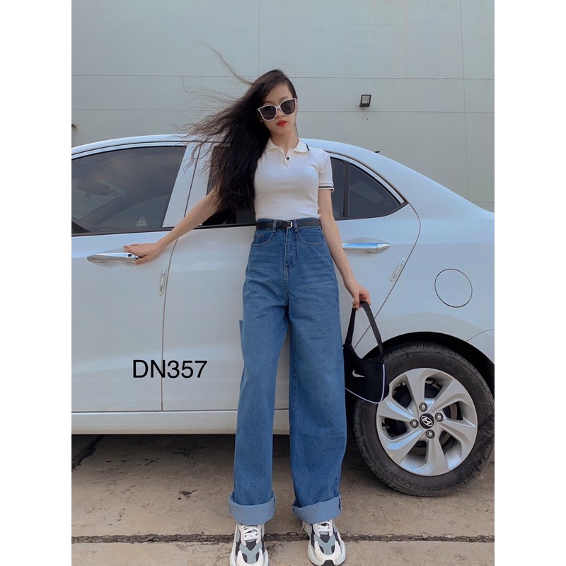 Quần ống suông lưng cao siêu đẹp chất jeans cotton siêu đẹp form dáng độc quyền