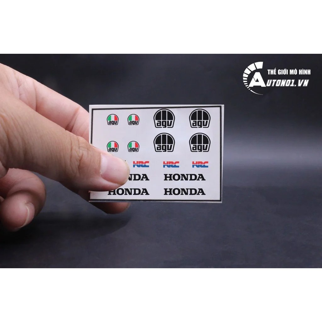 DECAL NƯỚC MŨ FULL FACE AGV HONDA HRC 1:12 AUTONO1 DC314