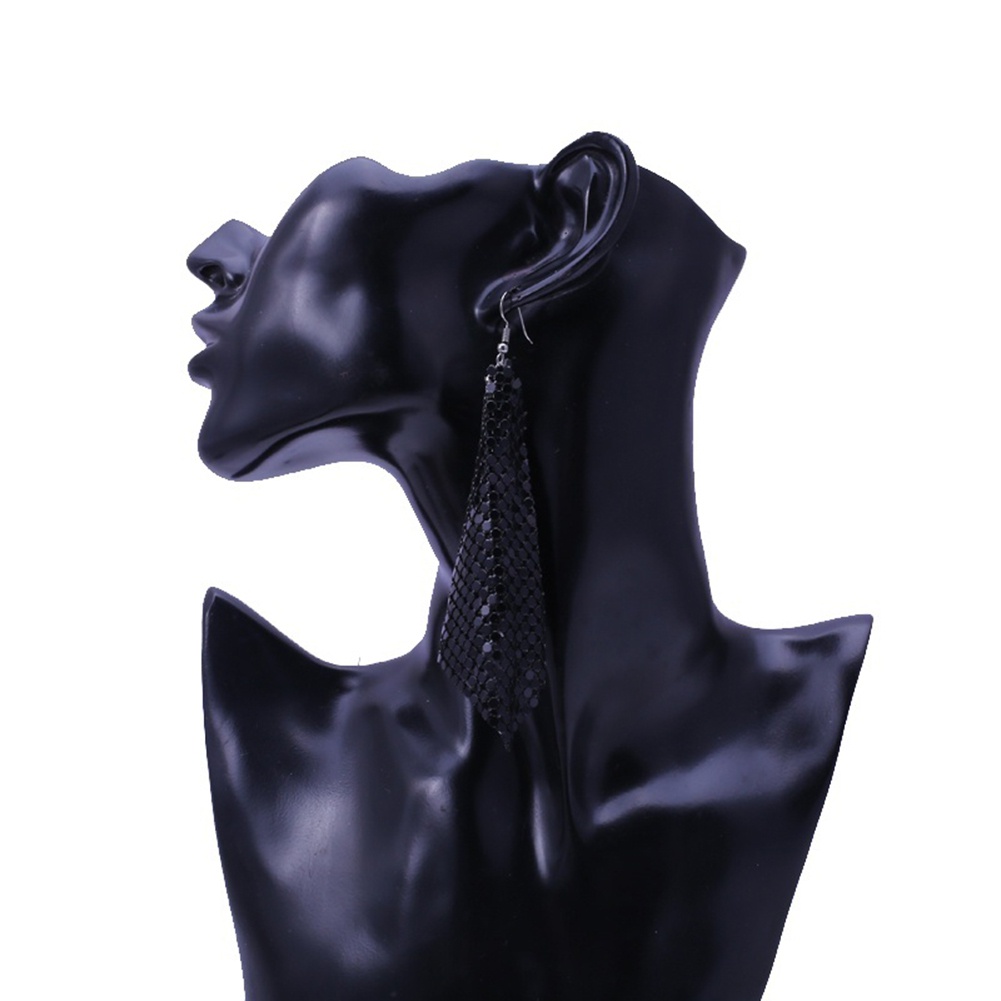 Đôi Bông Tai Dáng Dài Họa Tiết Lấp Lánh Thời Trang Cho Nữ