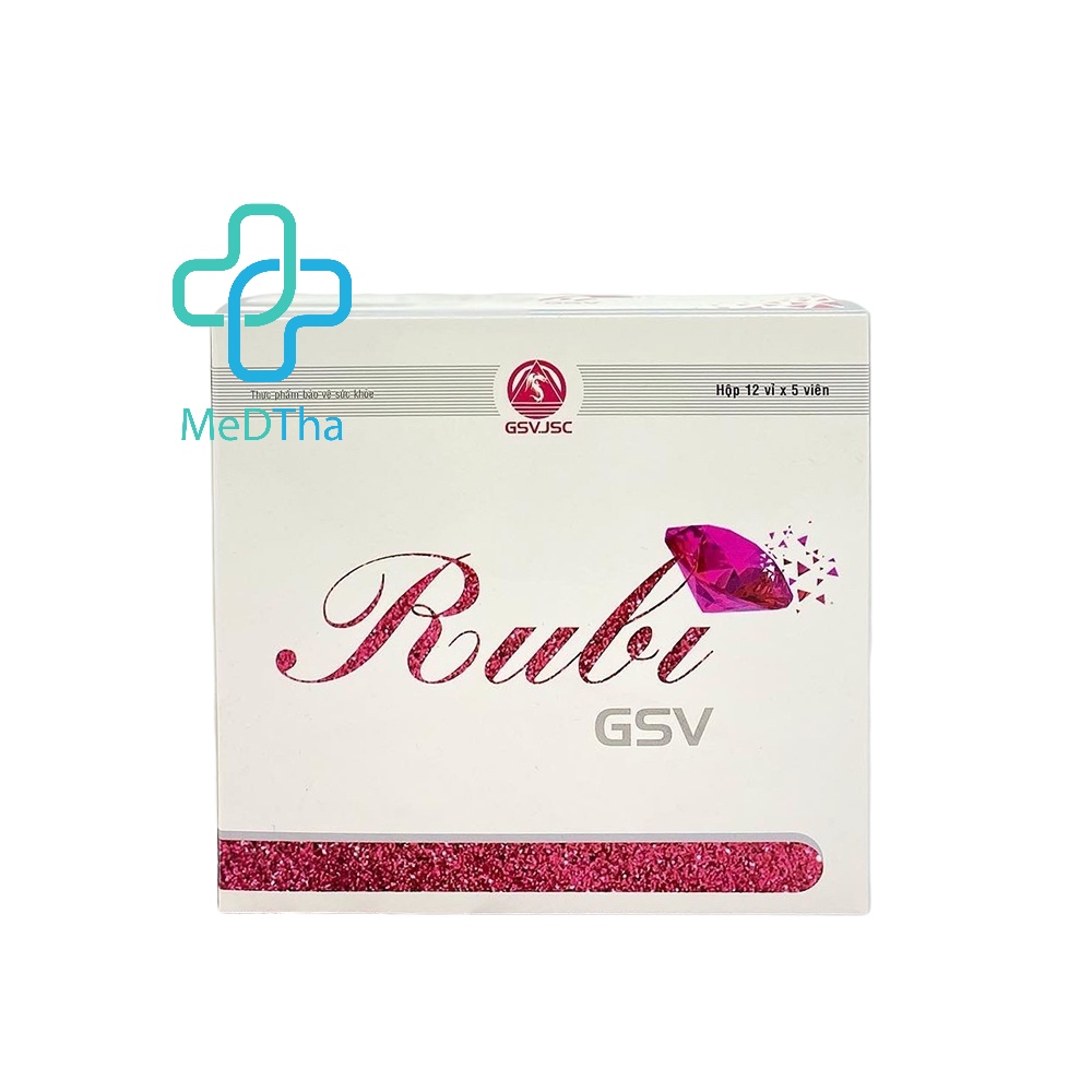 RuBi GSV - Viên Uống Đẹp Da, Tái Tạo Da, Mịn Màng, Nám, Tàn Nhang, Vitamin E, Vitamin C (Hộp 60 Viên) [Chính Hãng]