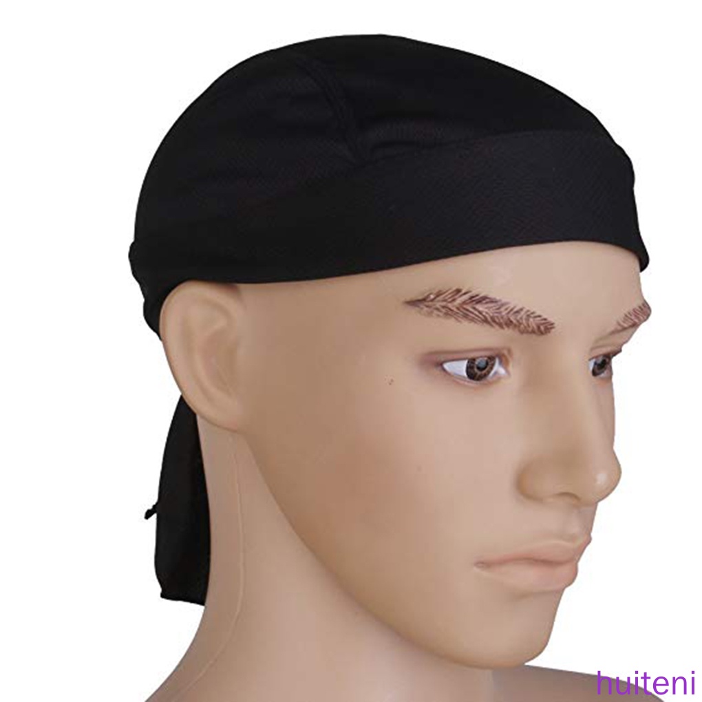 Băng quấn đầu thể thao bằng polyester màu đen phối ren thời trang cho nam và nữ