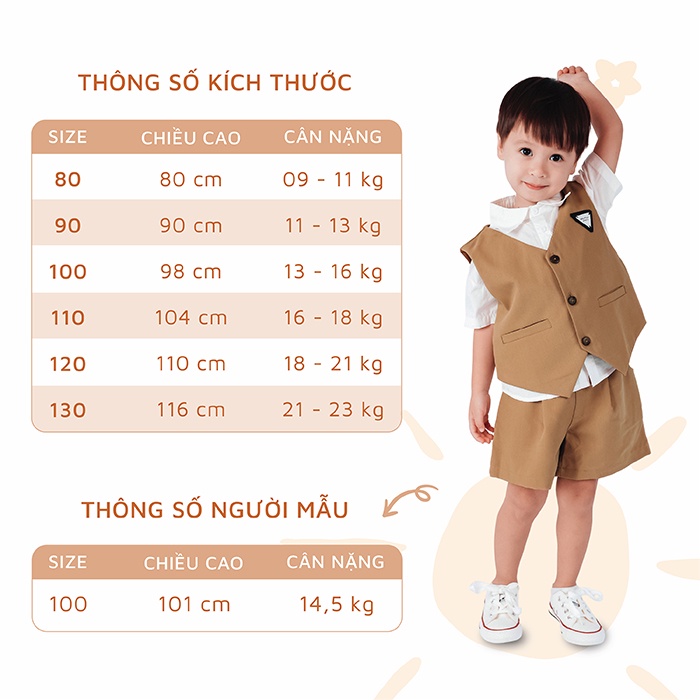 Bộ gile bé trai kèm áo sơ mi trắng Fbaby FB007