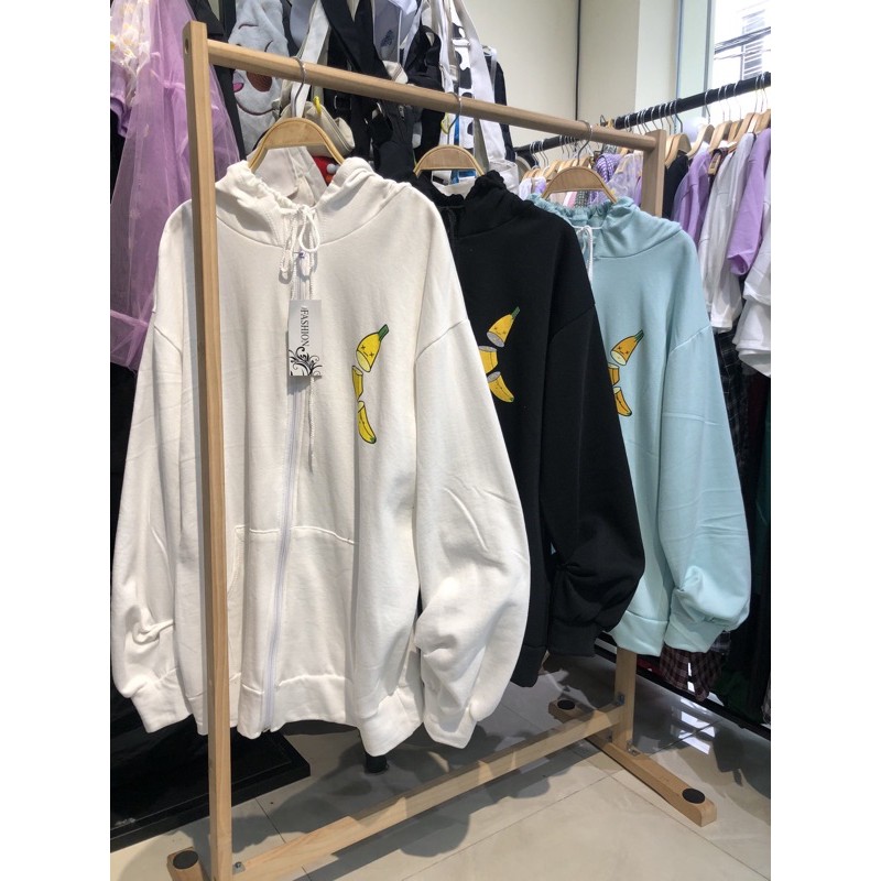 [SIÊU NGẦU] Áo khoác hoodie CHUỐI BANANA nỉ ngoại ulzzang đôi nam nữ unisex form rộng dây kéo zip dày giá rẻ đẹp | BigBuy360 - bigbuy360.vn