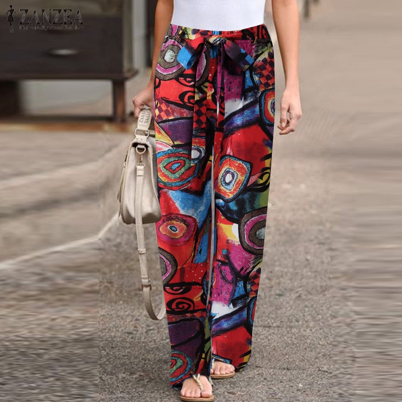 Quần Dài Ống Rộng ZANZEA In Họa Tiết Graffiti Thời Trang Dành Cho Nữ | BigBuy360 - bigbuy360.vn