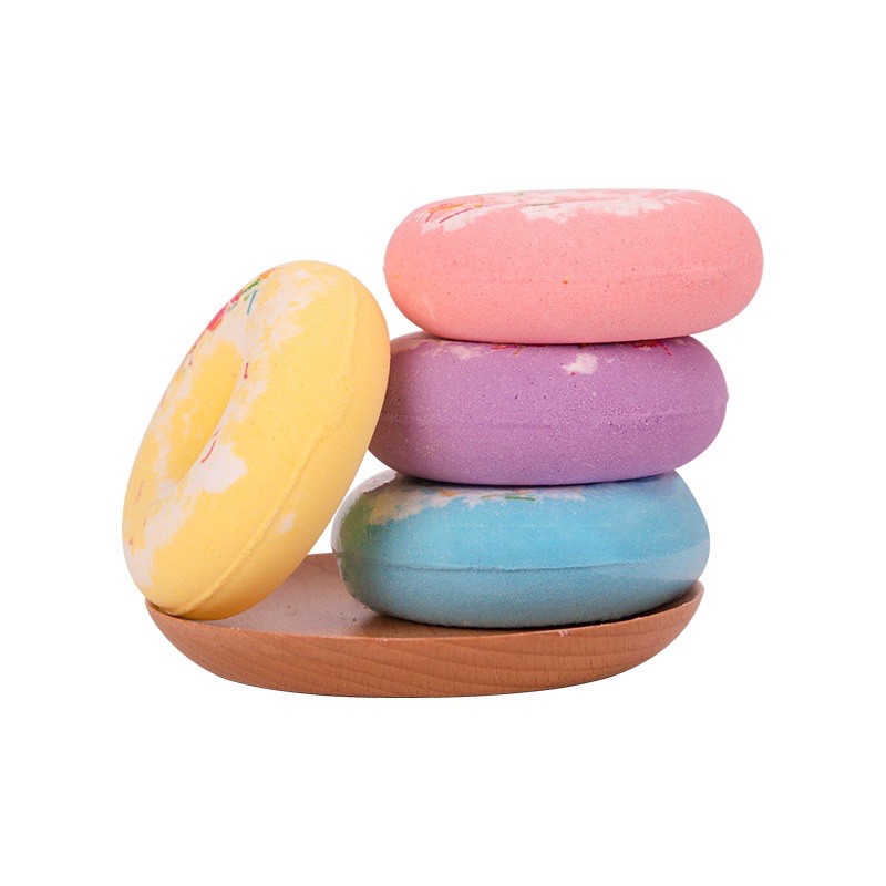 Viên xủi bọt tắm bath bomb donut tạo màu