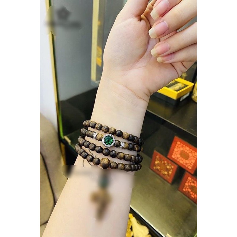Charm khoen bạc - charm chặn bạc s925 dùng cho vòng phong thuỷ , vòng trầm hương
