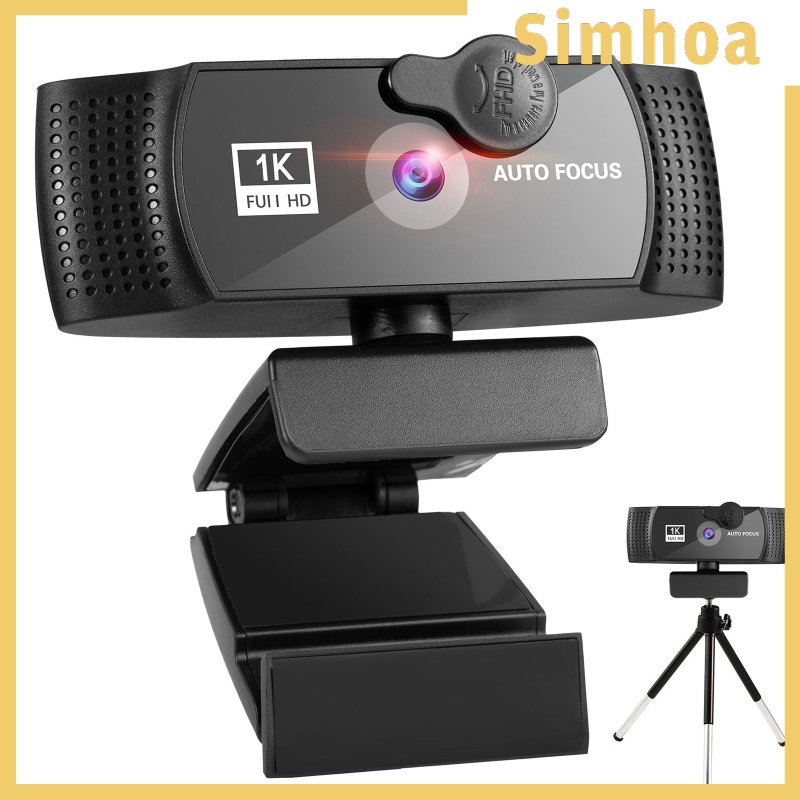 [SIMHOA] Webcam 1080p HD w/ Noise-Cancelling Microphone USB for Gaming PC Desktop