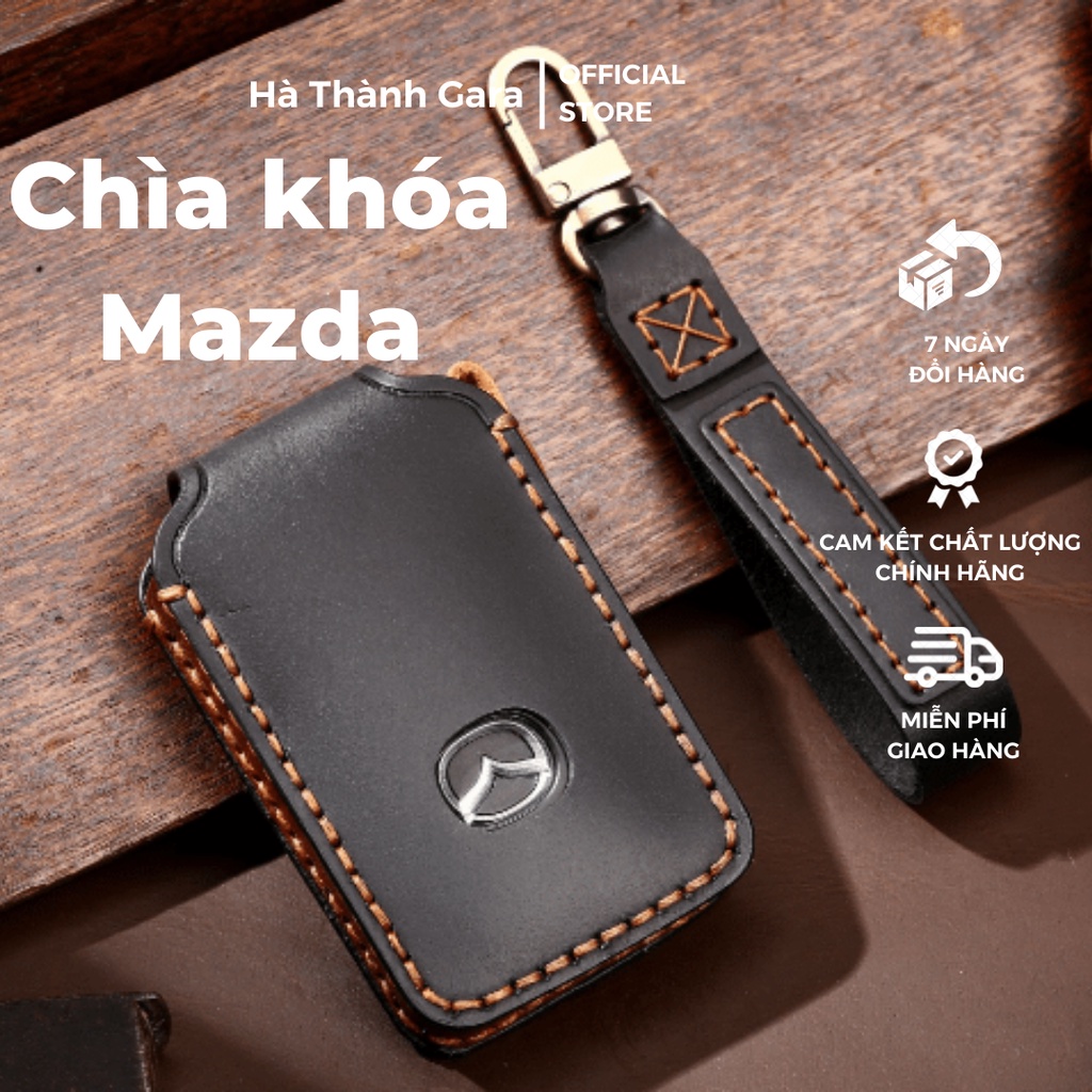 Bao da chìa khóa, Ốp chìa khóa ô tô Mazda 2 3 6 CX5 CX8 CX30 thương hiệu HALLMO da bò cao cấp kiểu dáng sang trọng