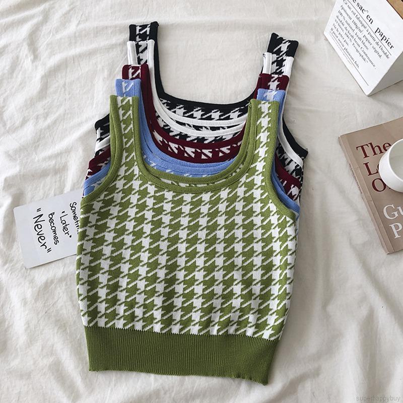 Áo Hai Dây Dệt Kim Thiết Kế Quyến Rũ Cho Nữ