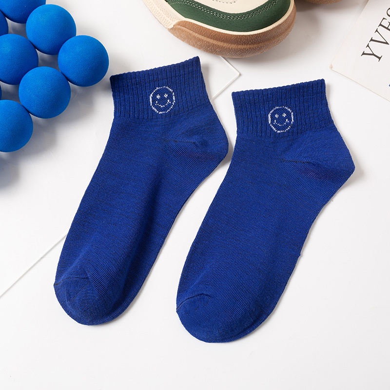 Vớ Cổ Thấp In Chữ Màu Xanh Dương Và Trắng Thời Trang Cho Nữ