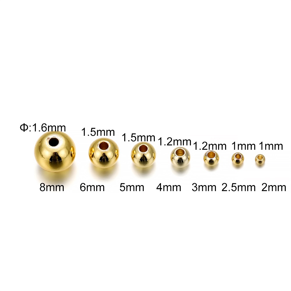 Túi 100 hạt xỏ ST.KUNKKA bằng kim loại mạ vàng 14k lỗ 2-8mm làm đồ trang sức
