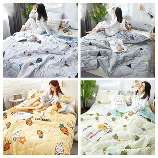 Mùa hè siêu mềm cộng với làm mát gấp đôi bông tinh khiết vào mùa xuân và mùa thu chăn bông mỏng mùa hè điều hòa không kh