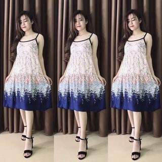 Váy hai dây lanh lụa