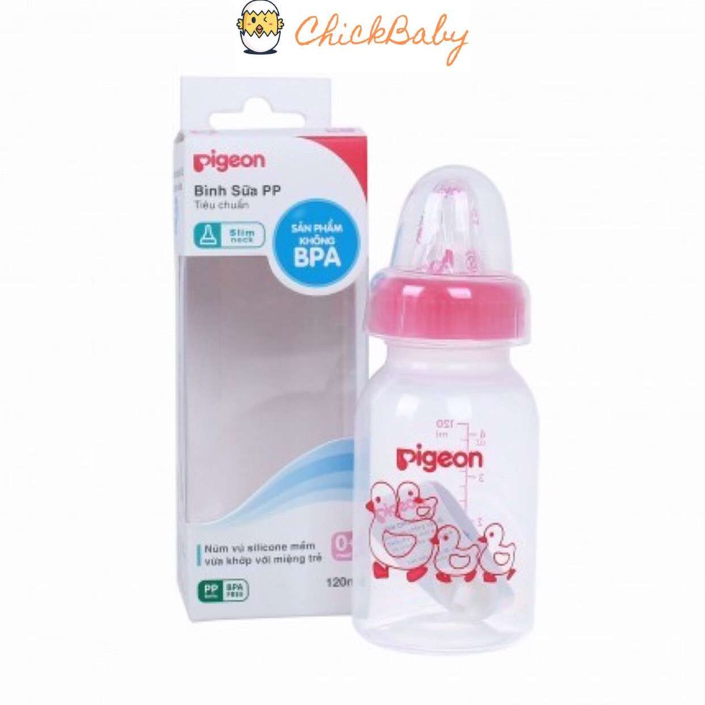 Bình sữa PIGEON cho bé sơ sinh120ml 240ml - Xanh Dương - Đỏ - Vàng ChickBabyShop