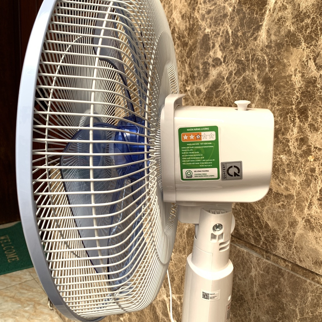 Quạt Cây Đứng, Không Ồn, Siêu êm, Màu Trắng, Cao Cấp Điện Quang ESF05W