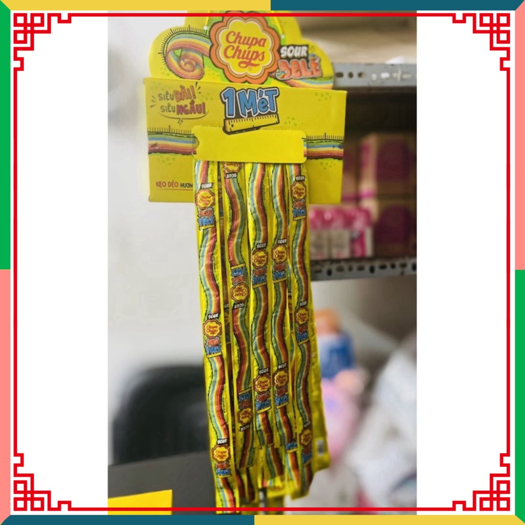 Kẹo dẻo Chupa Chups Sour Belt dài 1m- hộp 12 dây ( Đại lý Ngọc Toản)