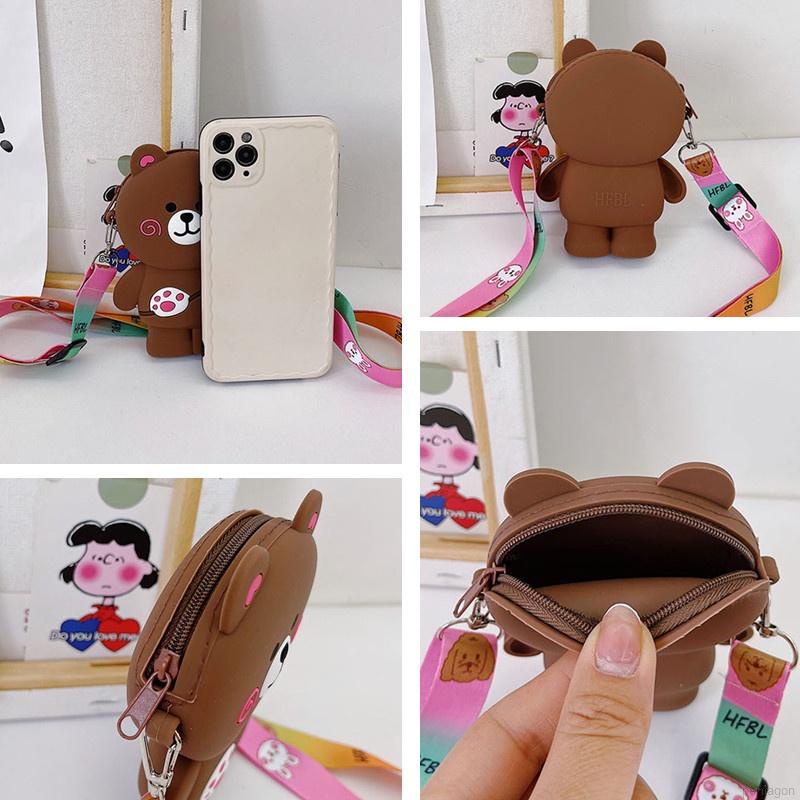 Túi đeo chéo bằng silicon kiểu hoạt hình dễ thương cho mẹ và bé