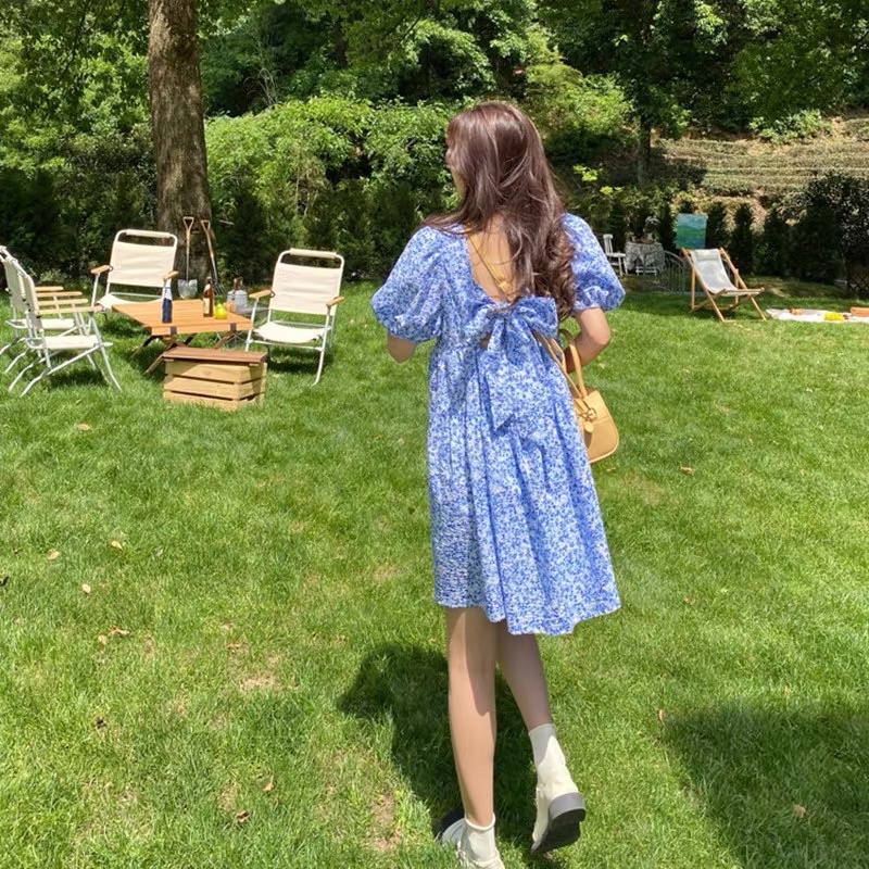 ĐẦM HOA NHÍ BABYDOLL CHUN EO TAY BỒNG