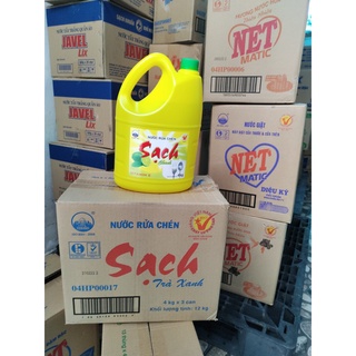 Can Nước rửa chén Net 4kg- Siêu Sạch Vitamin E hương Chanh