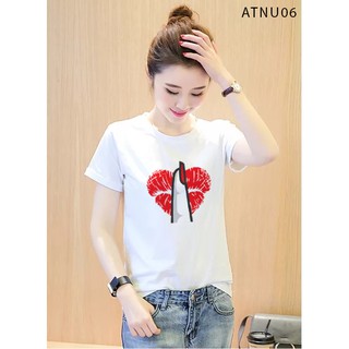 [ÁO MỚI]ÁO THUN NỮ IN MÔI TRÁI TIM SIÊU HOT ĐỦ MÀU ĐỦ SIZE - ATNU06