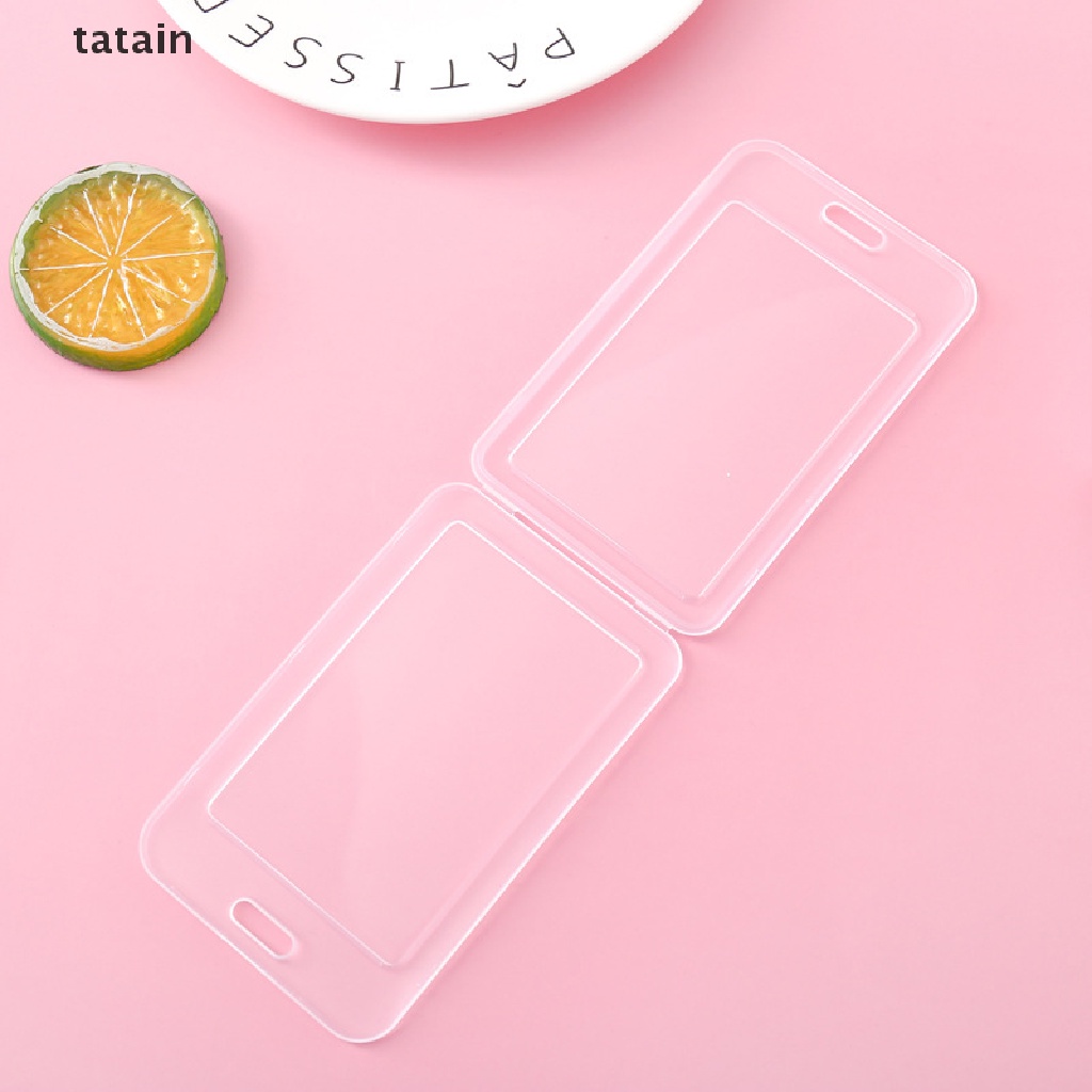 [TAT] 1pc Simple Transparent Plastic Name Card Cover Bank Card Holder Name Card Cover CVX