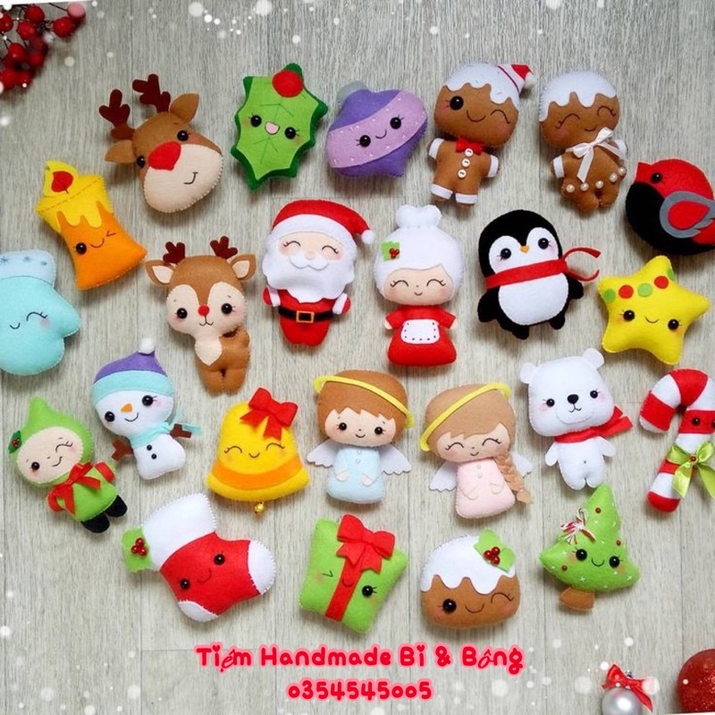 Đồ trang trí cây thông Noel bằng vải nỉ