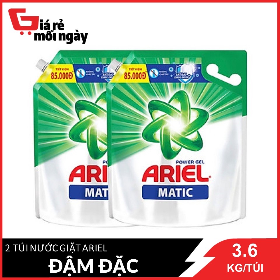 Combo 2 Nước Giặt Ariel Matic Đậm Đặc (3.6Kg/ Túi)