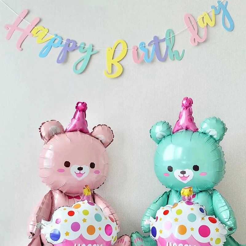 Dây Cờ Treo In Chữ Happy Birthday Màu Sắc Ngọt Ngào Dùng Trang Trí Tiệc Sinh Nhật