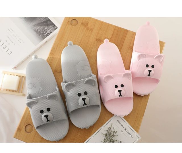 Dép gấu mềm trẻ em người lớn