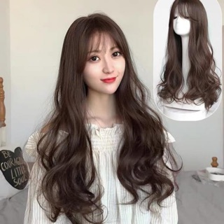 [Mua tóc bộ tặng kèm lưới trùm tóc] Tóc bộ nguyên đầu xoăn mái thưa có da đầu cao cấp