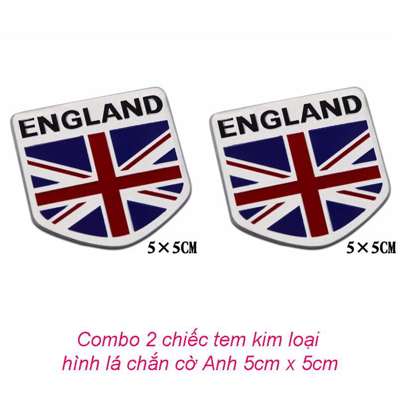 Combo 2 cái tem cờ Anh dán trang trí ô tô, xe máy (5cmx5cm)