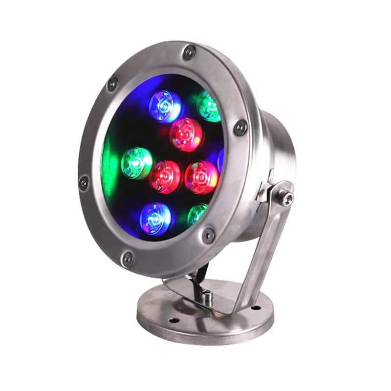 Đèn LED âm nước có đế 12w đổi màu - đèn trang trí tiểu cảnh, hồ cá, bể bơi...