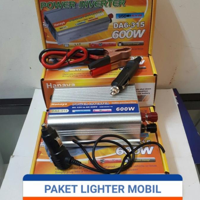 Bộ Biến Tần HANAYA 600WATT HANAYA USB + Dây Cáp Bật Lửa