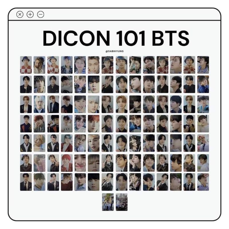 (Share dicon, hàng chính hãng) Set card dicon 101 BTS (2)