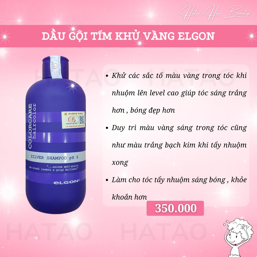 DẦU GỘI KHỬ VÀNG ELGON GIỮ MÀU CHO TÓC TẨY VÀ NHUỘM