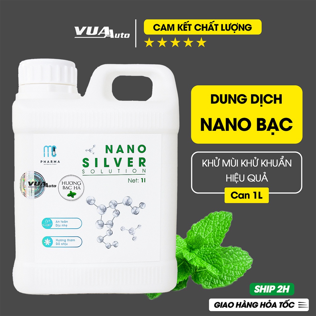 Dung dịch Nano Bạc diệt khuẩn khử mùi Mc Pharma dùng cho máy phun tạo khói xông xe ô tô sát khuẩn phòng ở can 1 lít