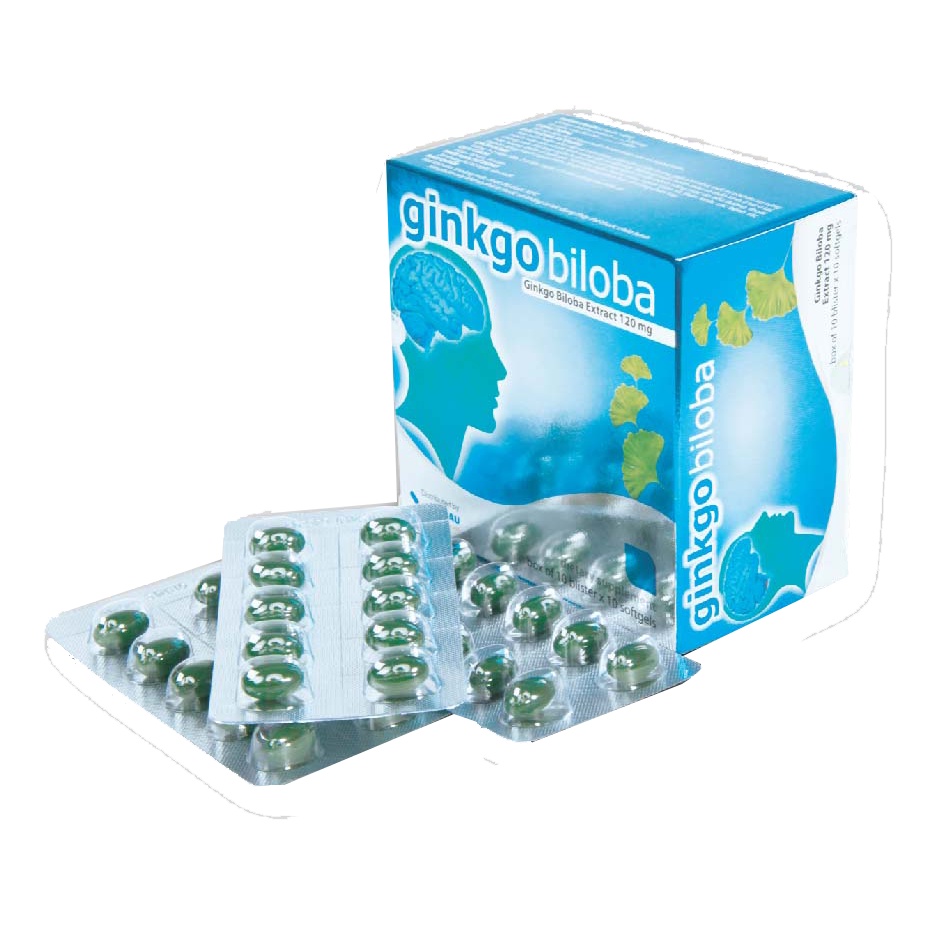 Viên Uống Bổ Não Gingko Biloba extract 120 mg Tăng Trí Nhớ Hiệu Quả -100 Viên